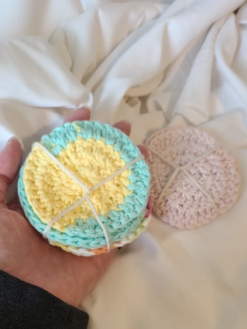 Handmade Crochet Cotton Face Rounds Set Of 6 By Grey Dove Creations